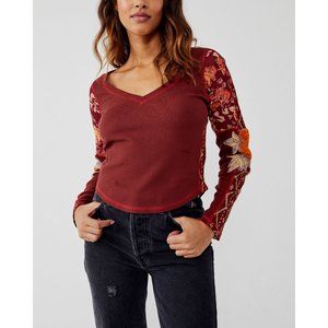🆕 NWT Free People Amara Top / Garnet Grotto size XL